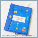 Wooden Pattern Tangram Magnetic Puzzle Shape Blocks Jigsaw Book Brain Teasers Stacking Games Early Educational Learning Challenge IQ Toy Gift for Kid Toddlers Age 3+ Years Old