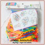 Building Straws and Connectors - STEM Blocks Construction Toys for Boys & Girls - 110 Pcs Straw Building Set - Engineering Connector Blocks for Kids