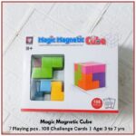 Magnetic Building Blocks Magic Magnetic 3D Puzzle Cubes, Set of 7 Multi Shapes Magnetic Blocks with 108 Guide Cards