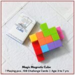 Magnetic Building Blocks Magic Magnetic 3D Puzzle Cubes, Set of 7 Multi Shapes Magnetic Blocks with 108 Guide Cards