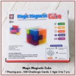 Magnetic Building Blocks Magic Magnetic 3D Puzzle Cubes, Set of 7 Multi Shapes Magnetic Blocks with 108 Guide Cards