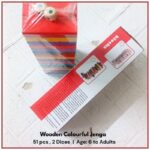Jenga Game - 51 Pcs - Fun Blast Wooden Blocks Challenging Color Wooden Tumbling Tower, Toys with Dices Board Educational Puzzle Game