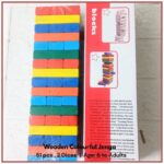 Jenga Game - 51 Pcs - Fun Blast Wooden Blocks Challenging Color Wooden Tumbling Tower, Toys with Dices Board Educational Puzzle Game