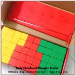 Colored Wood Cubes, Premium Colorful Wooden Cube with 6 Assorted Colors, Square Wooden Blocks for Craft DIY Projects