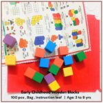 Colored Wood Cubes, Premium Colorful Wooden Cube with 6 Assorted Colors, Square Wooden Blocks for Craft DIY Projects