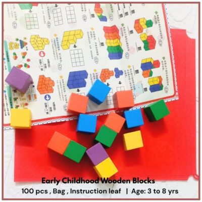 Colored Wood Cubes, Premium Colorful Wooden Cube with 6 Assorted Colors, Square Wooden Blocks for Craft DIY Projects