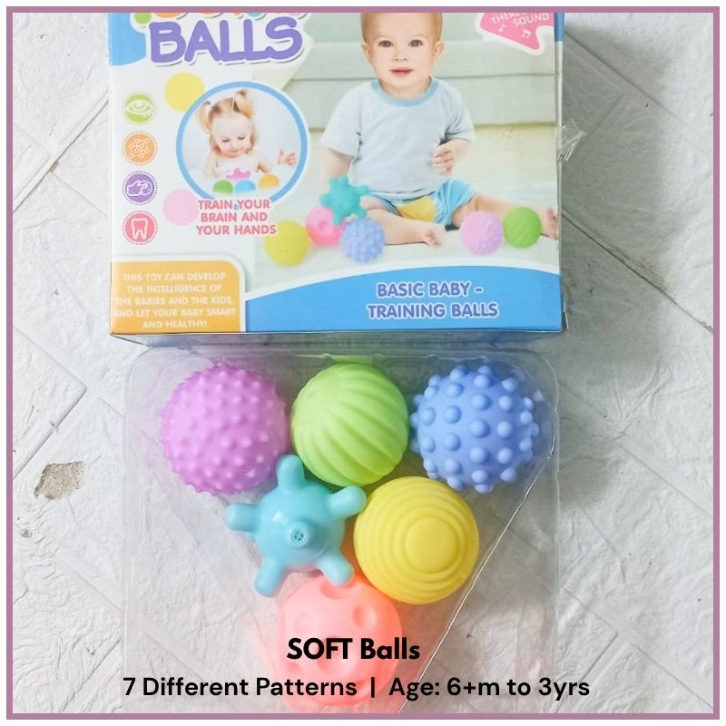Baby Textured Multi Ball Set, 6pcs Colorful & Bright Child Touch Hand Ball Toy Infant Sensory Balls Massage Soft Ball, 6-12 Months Baby Learning Grasping Soft Sensory Toys for Kids Gift